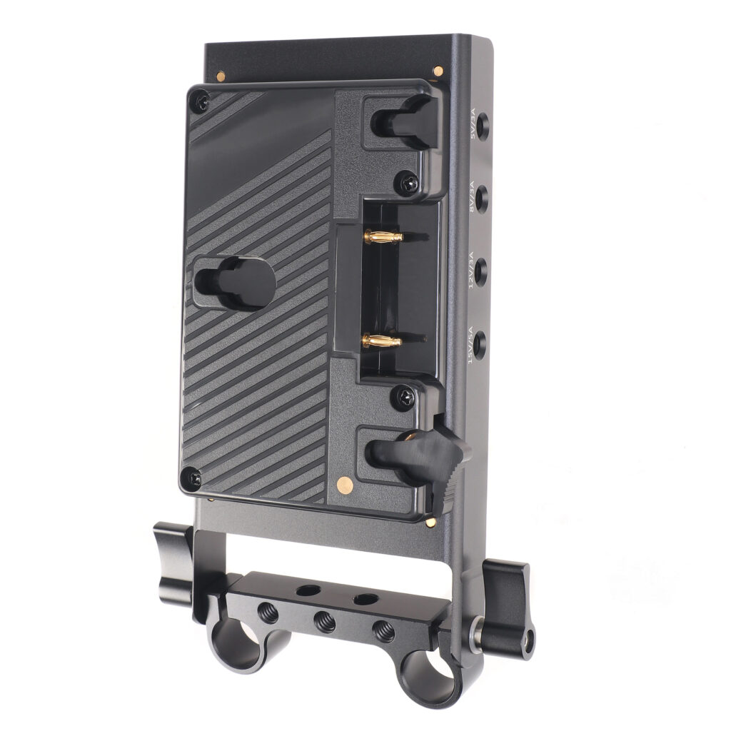 Fotga 15mm Rail Gold Mount Battery Plate Power Distributor 5V/8V/12V/15V  D-Tap 14.8V Outputs for DSLR Mirrorless Cinema Camera Monitor Compatible  with 