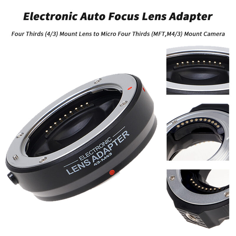 Fotga Electronic Auto Focus Lens Adapter for Four Thirds 4/3 Mount Lens to Micro Four Thirds MFT M4/3 Camera for Olympus E-M1 E-M5 E-M10 III E-PL10 E-PL9 for Panasonic G9 II G85 G95 GX9 GH6 GH5 GH5S