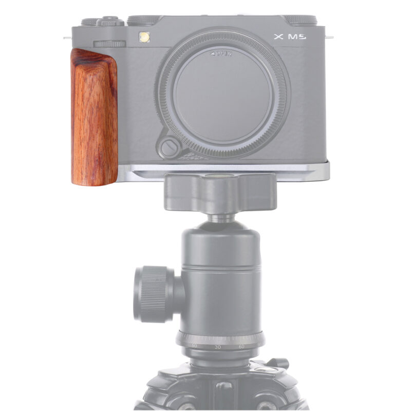 Fotga X-M5 Wooden L-Shape Side Handle Grip for Fujifilm X-M5 Camera,with 1/4"-20 Mounts,Arca Swiss Base for Tripod Ball Head