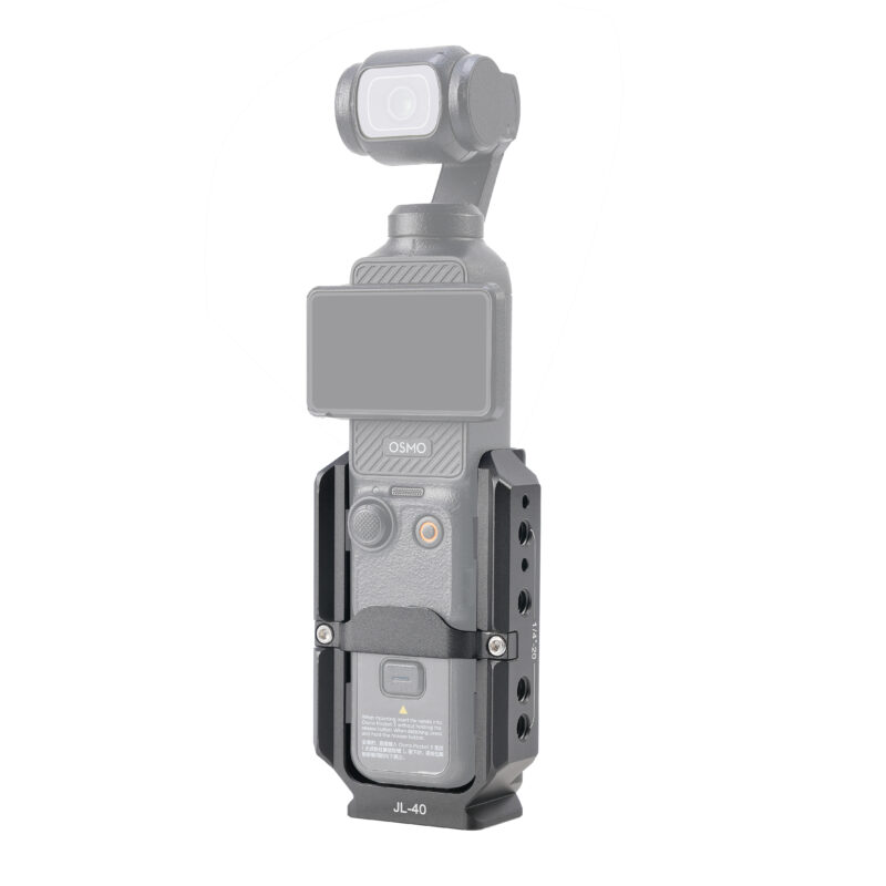 FOTGA Accessory Mount Expansion for DJI Osmo Pocket 3, Aluminum Protective Cage + Secure 1/4"-20 Screw Lock/Side NATO Rail 1/4"-20 Holes with Location Points/Arca Swiss Base with 1/4"-20 Mounts