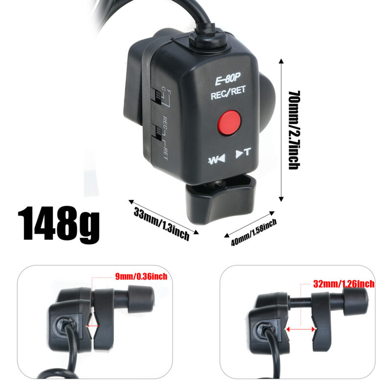 FOTGA 8-pin Lens Remote Controller for Canon for Fujifilm Lens with 8-pin Remote Terminal,Supports Zoom/Video Recording Start and Stop/Video Replay