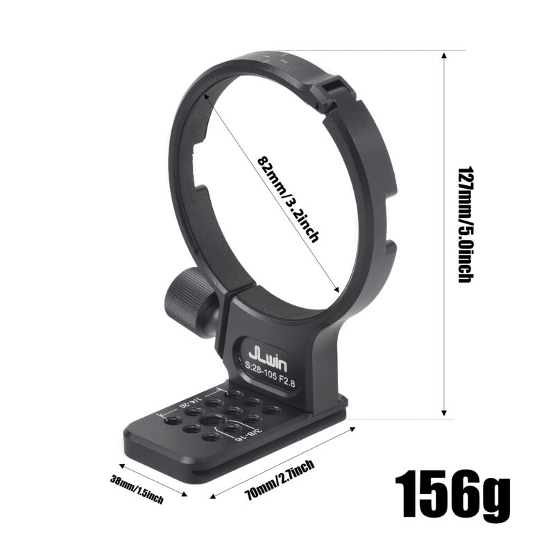 FOTGA Lens Tripod Mount Adapter Ring Lens Collar Ring for Sigma 28-105mm F2.8 DG DN Art L Mount E Mount Arca Swiss Base with 1/4"-20 3/8"-16 Holes for Tripod Ball Head